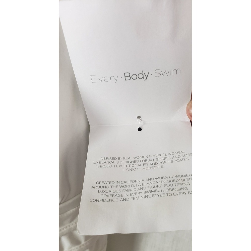 La Blanca Island Goddess White V-Neck Crisscross One Piece Swimsuit 20W Resort - Picture 9 of 11